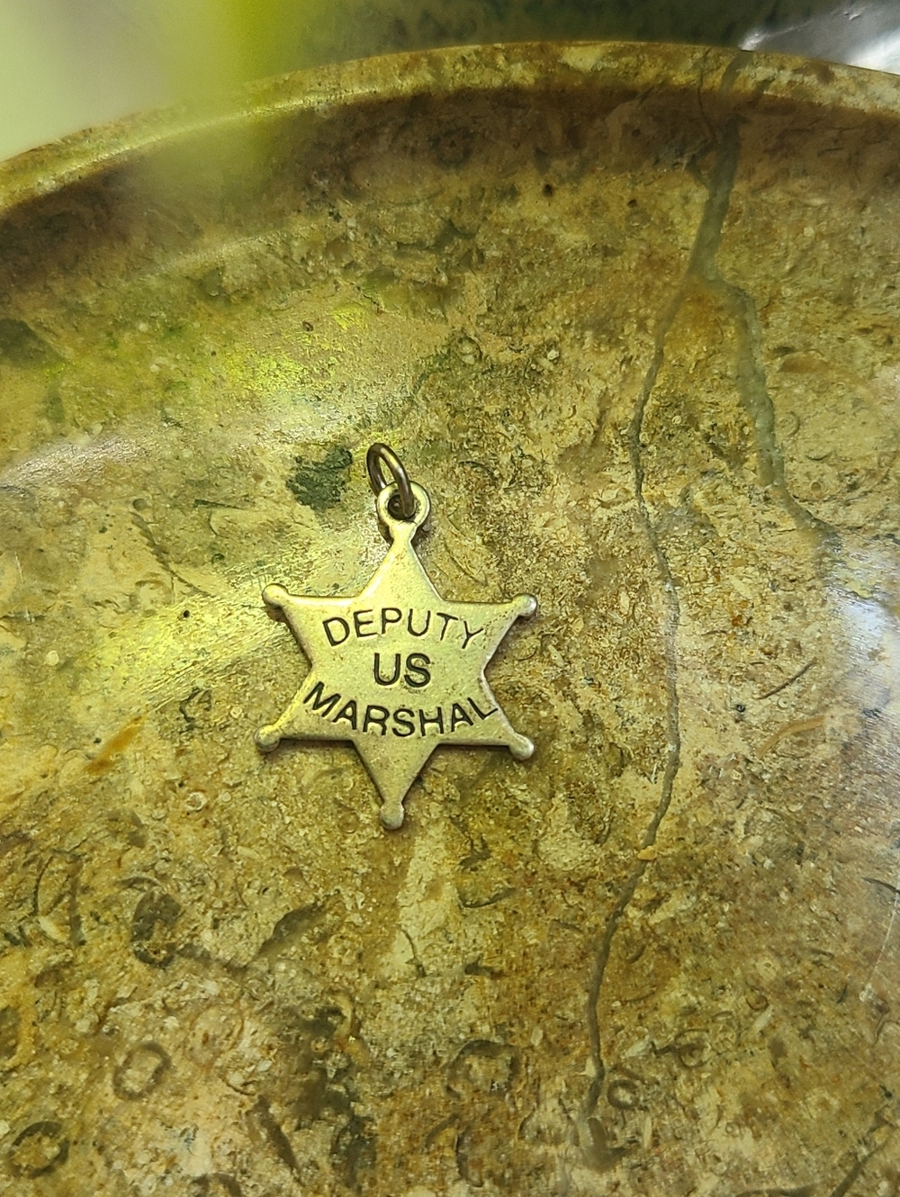 Western Badge Charm Pendent Sterling Silver 925 Vintage